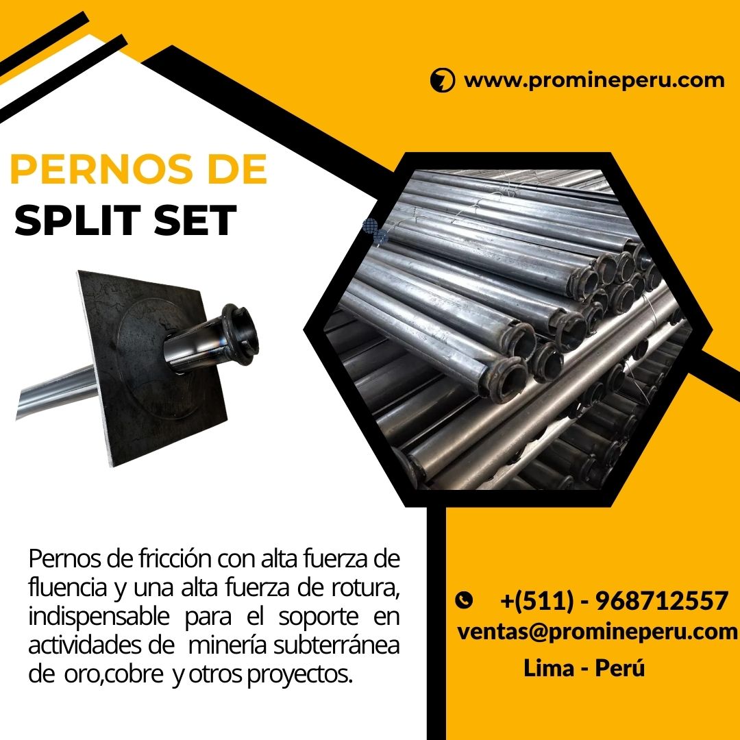 PERNO SPLIT SET ANCLAJE PARA MINAS PROMINE PERÚ